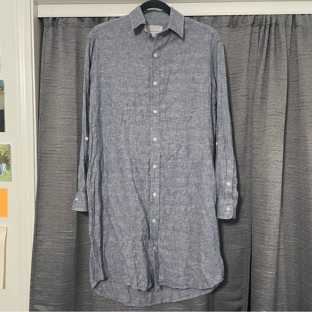 Emily Phillips Girlfriend Shirt Dress 6 Organic Cotton Minimalist Coastal Work